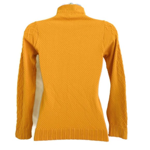 F & F Sweater Knit Gold Turtleneck Stretch M - Picture 3 of 7